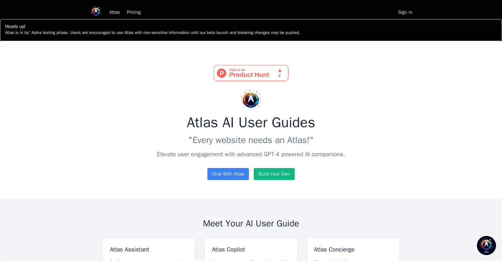 Atlas AI website