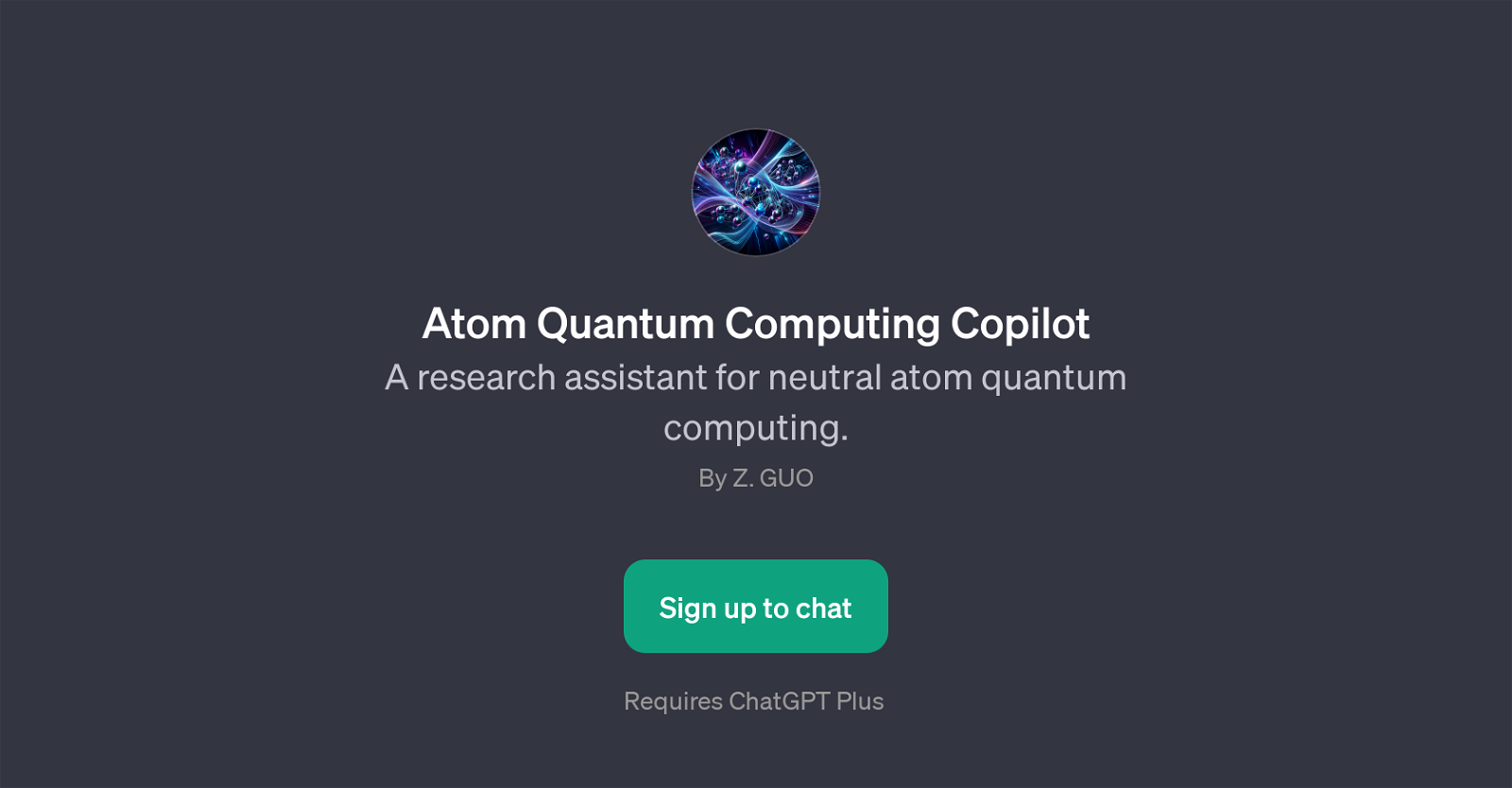 Atom Quantum Computing Copilot website