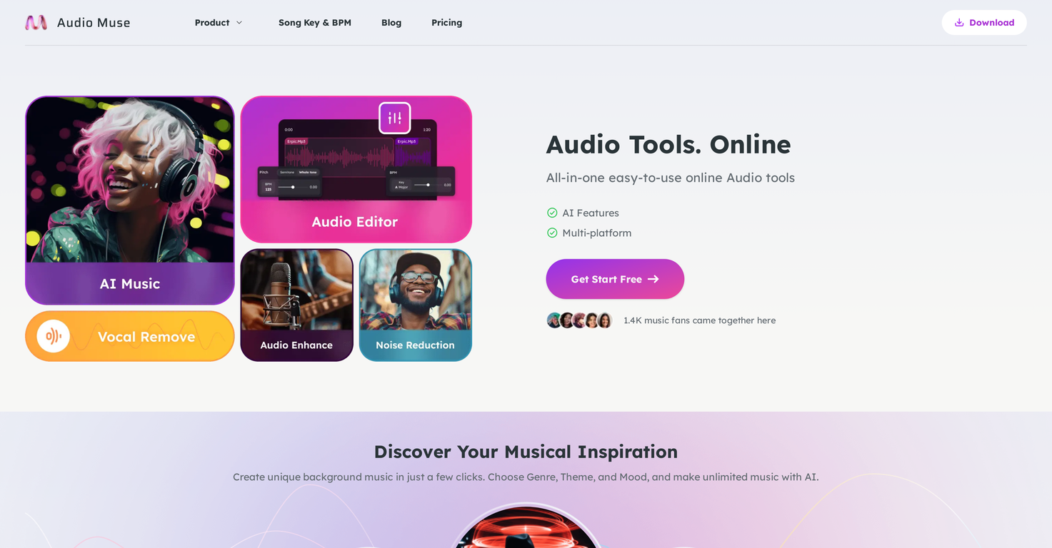 Audio Muse website