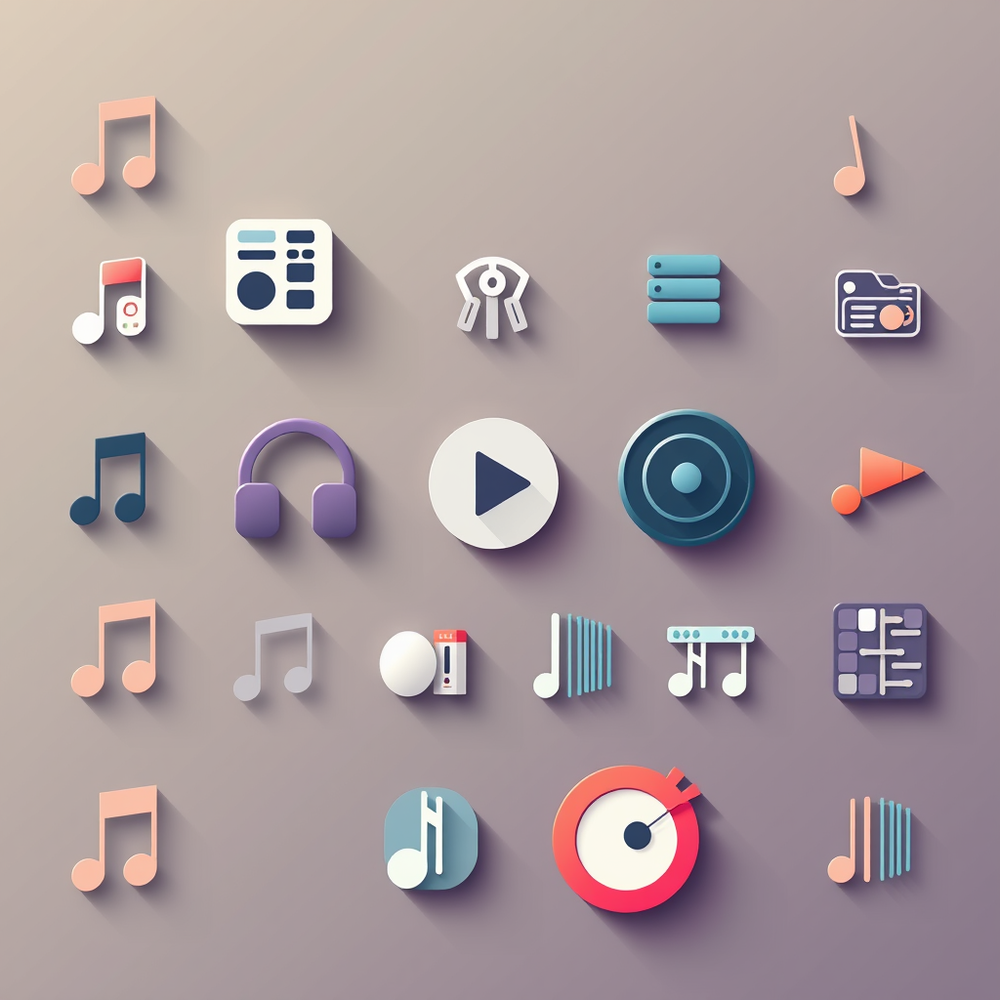 audio music flat icons generator website