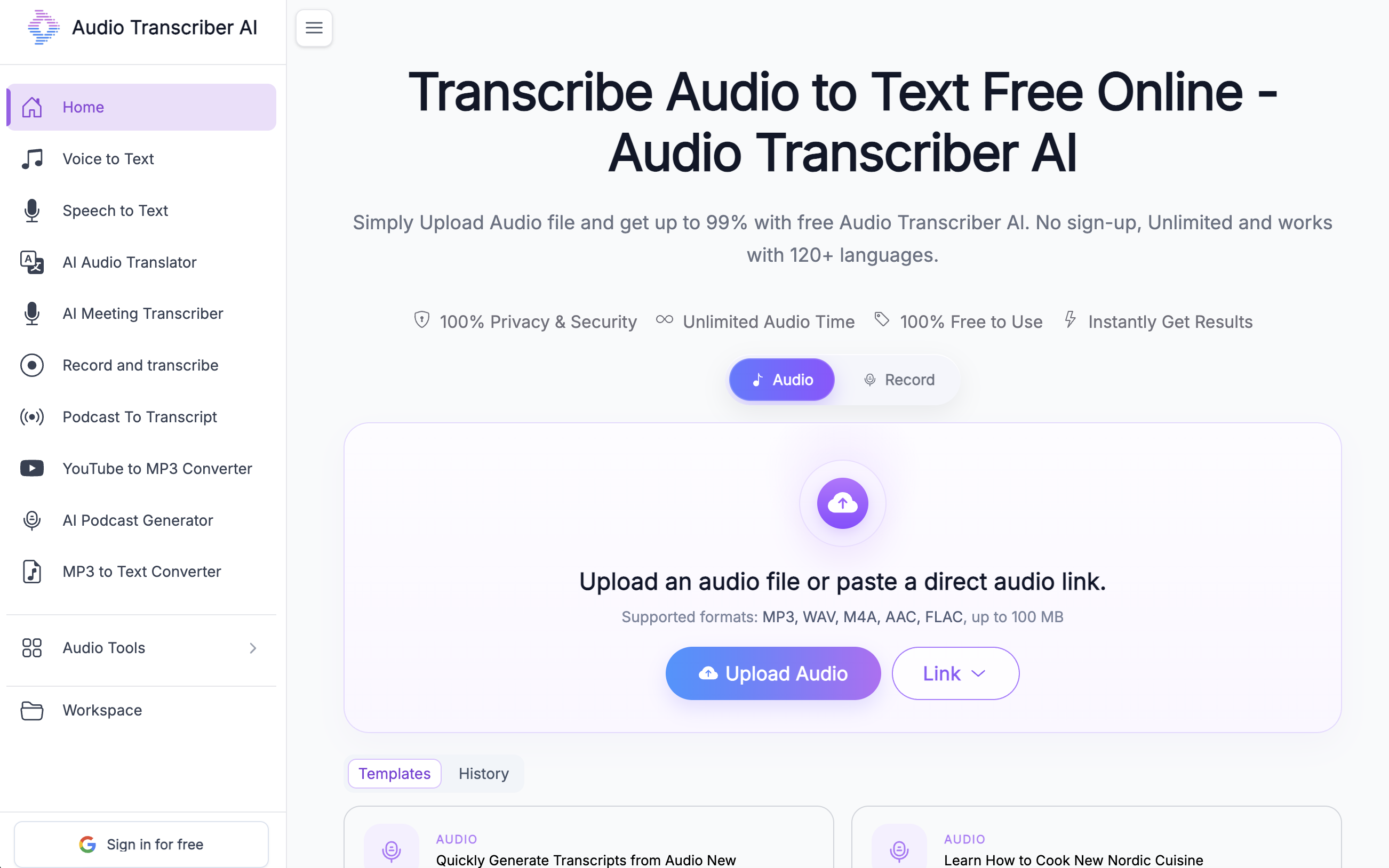 Audio Transcriber AI screenshot 1 Audio Transcriber AI screenshot 1