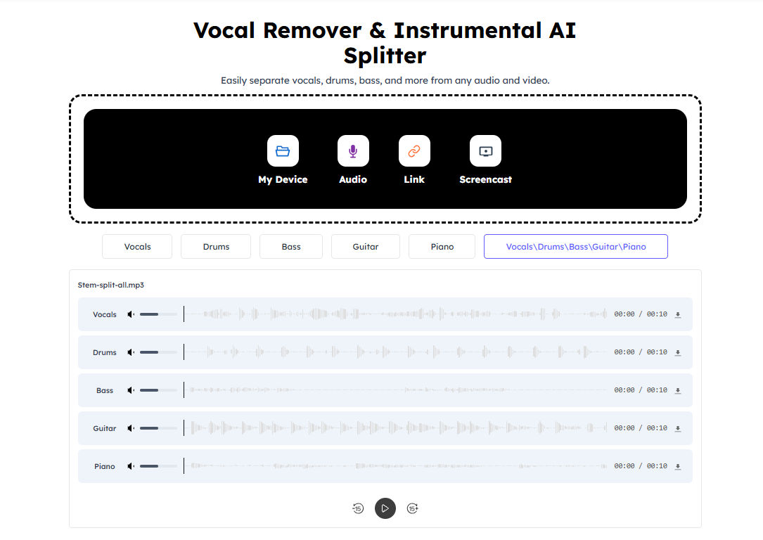 Audiocleaner | Vocal Remover Free website