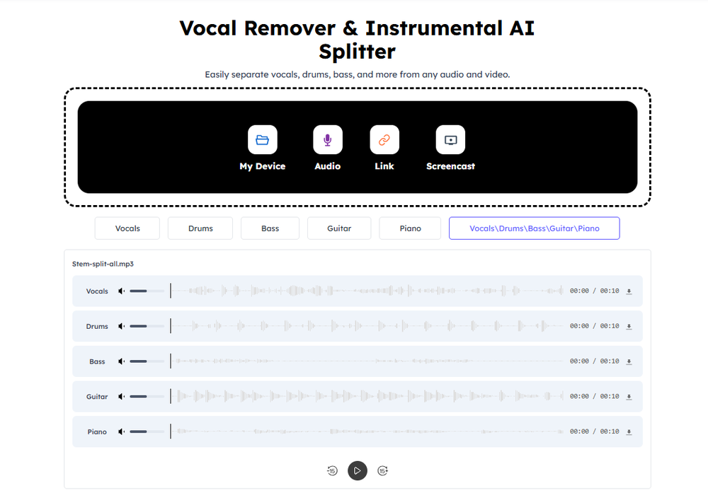 Audiocleaner | Vocal Remover website