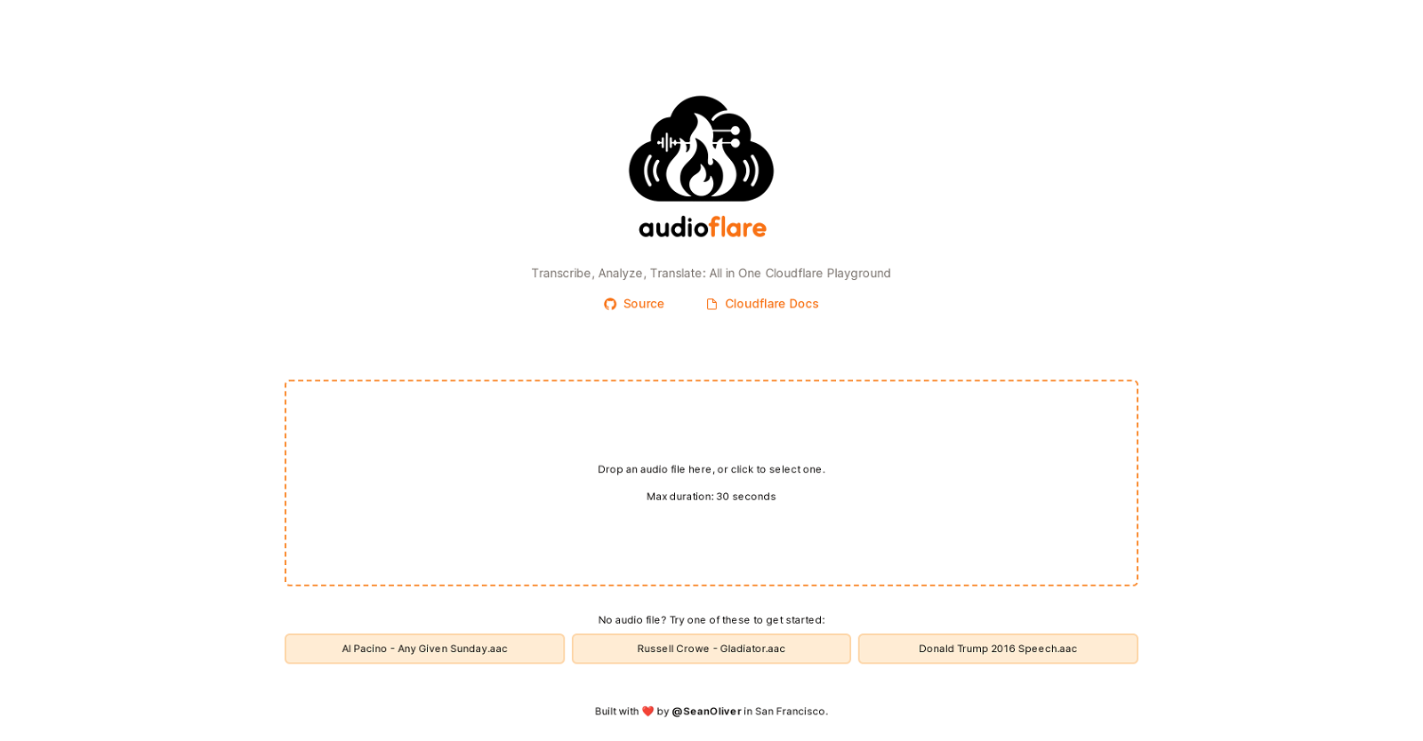 Audioflare website