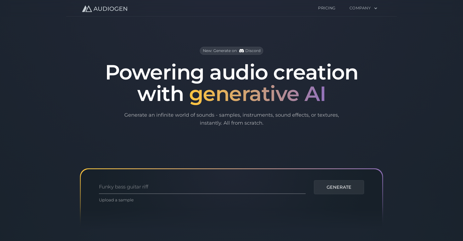 Audiogen website