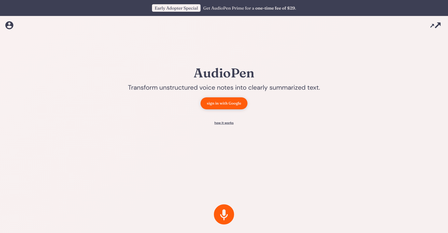 Audiopen website