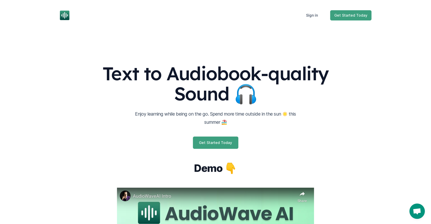 AudioWaveAI website