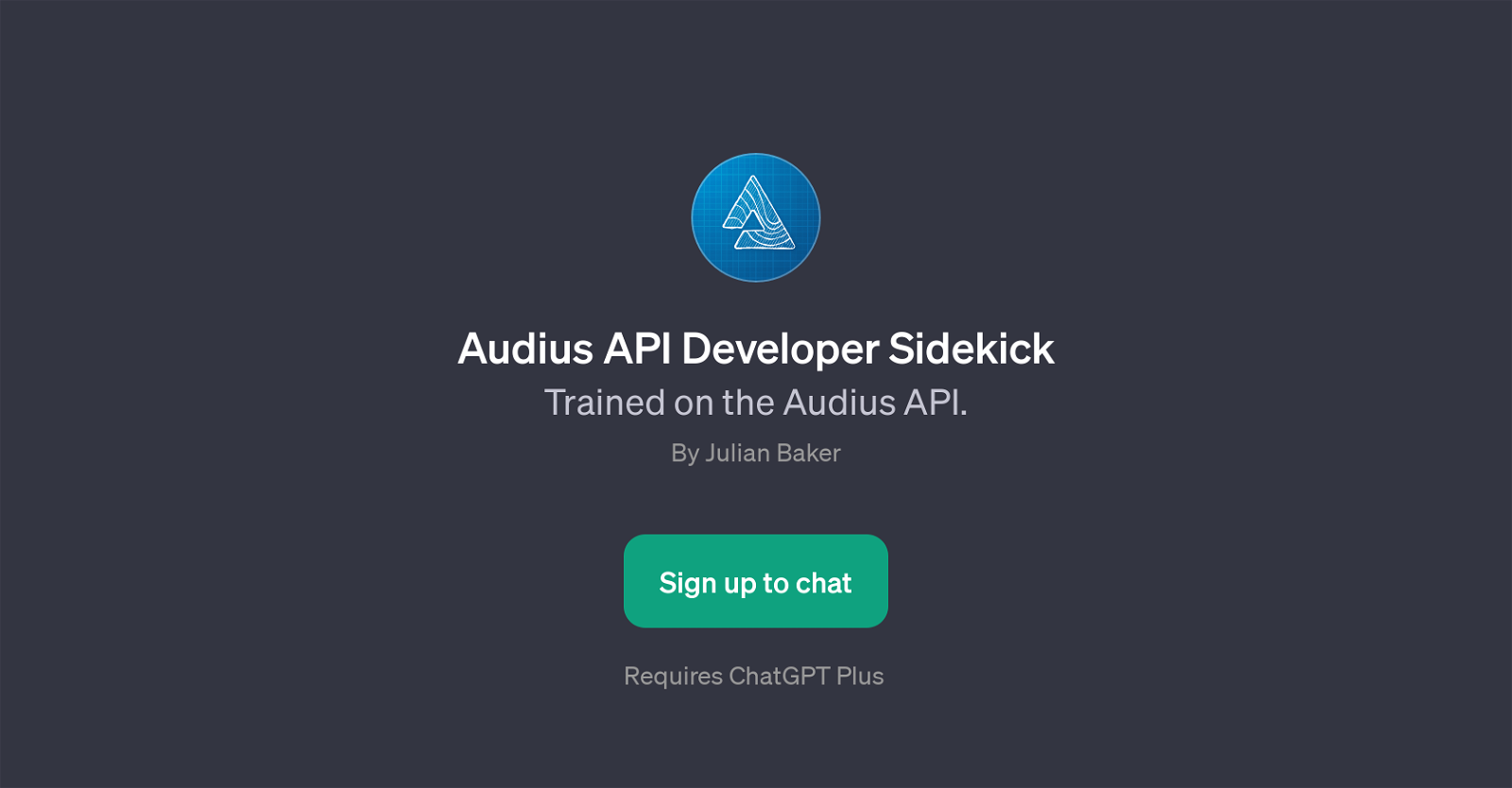 Audius API Developer Sidekick website