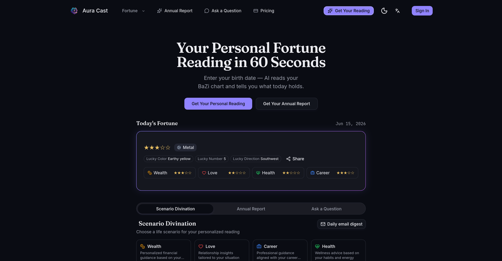 Aura Cast website