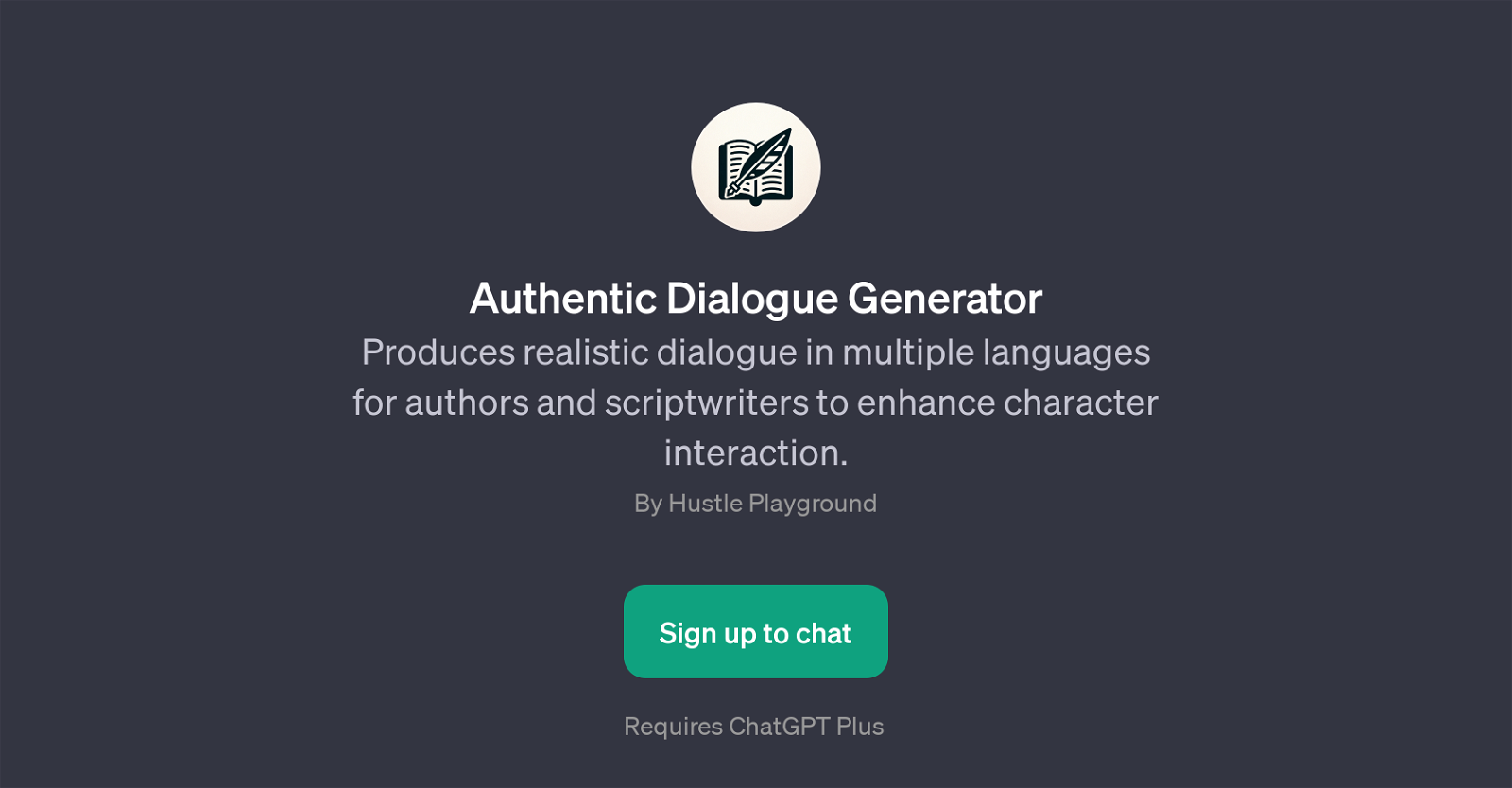 Authentic Dialogue Generator website