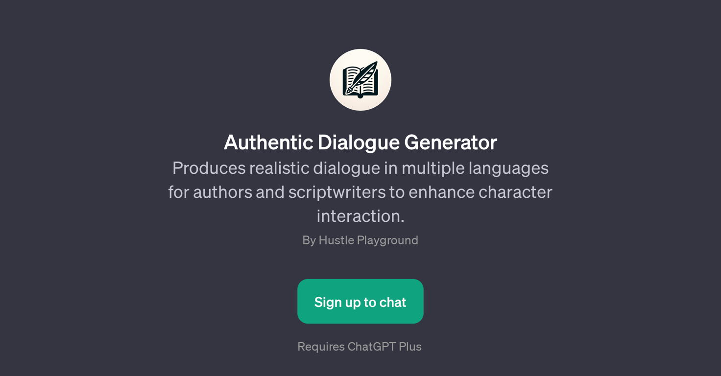 Authentic Dialogue Generator website