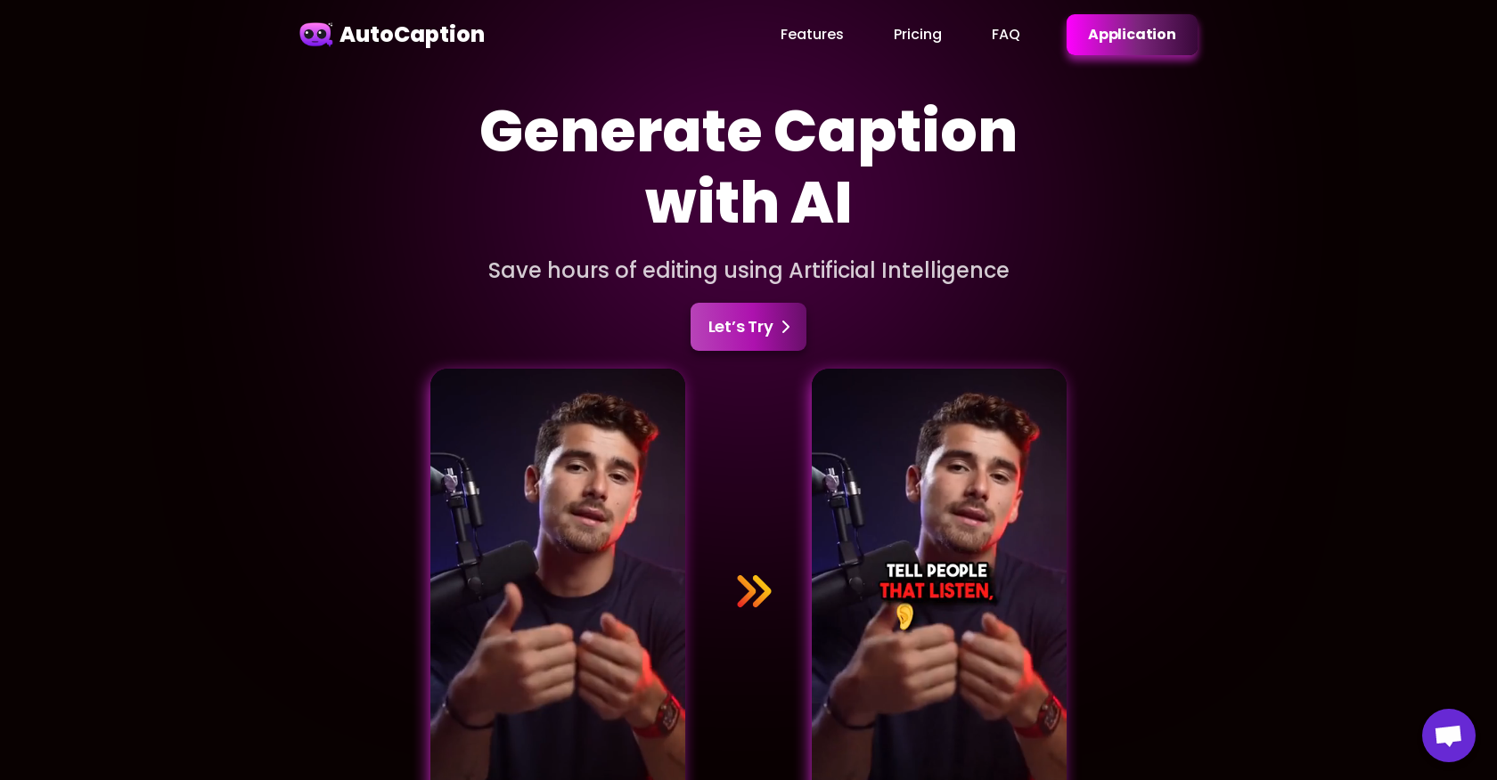 AutoCaption website