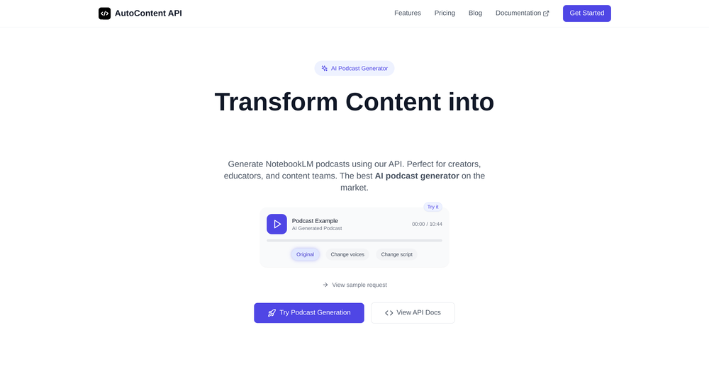 AutoContent API website