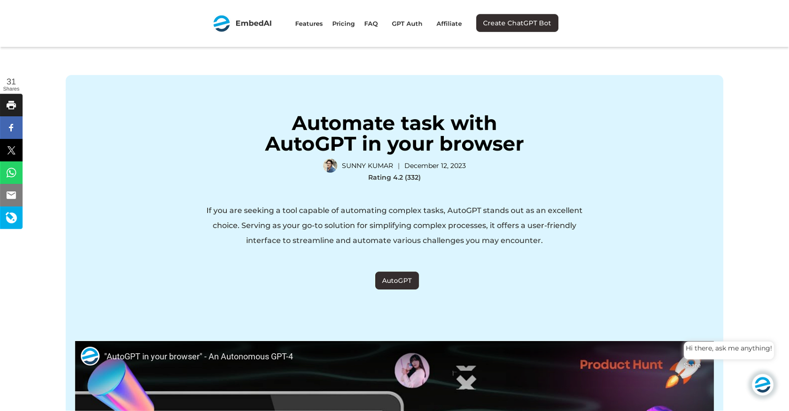 AutoGPT website
