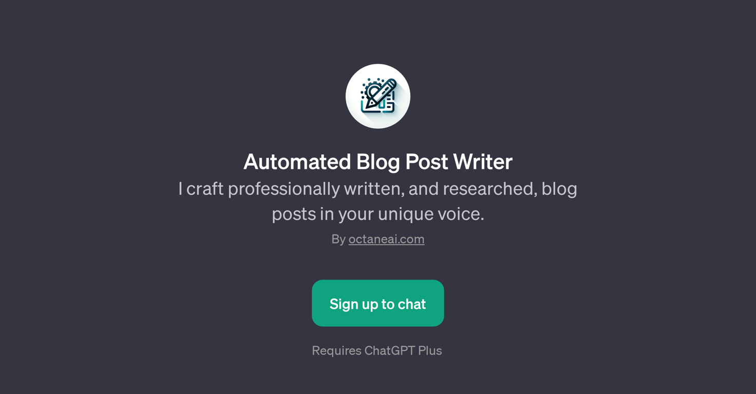 Automated Blog Post Writer website