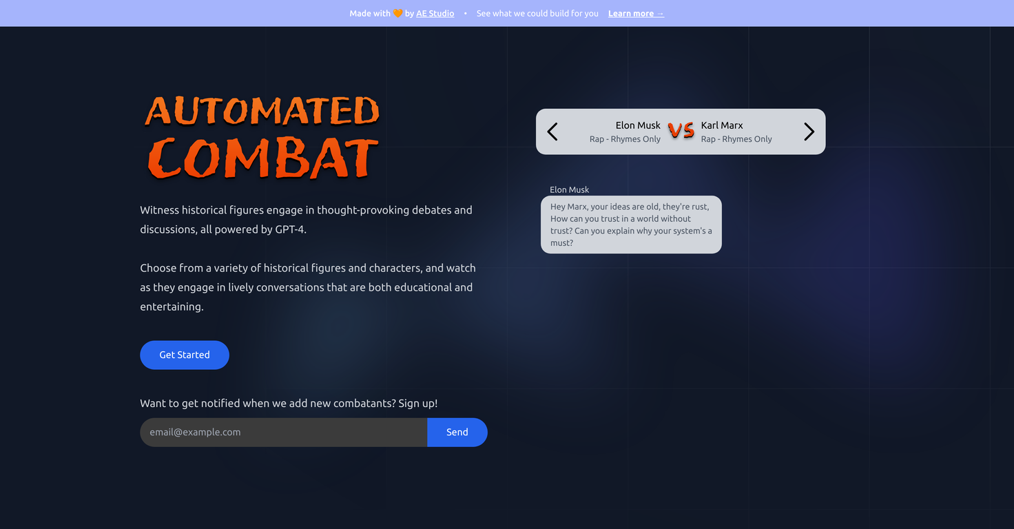 Automated Combat website