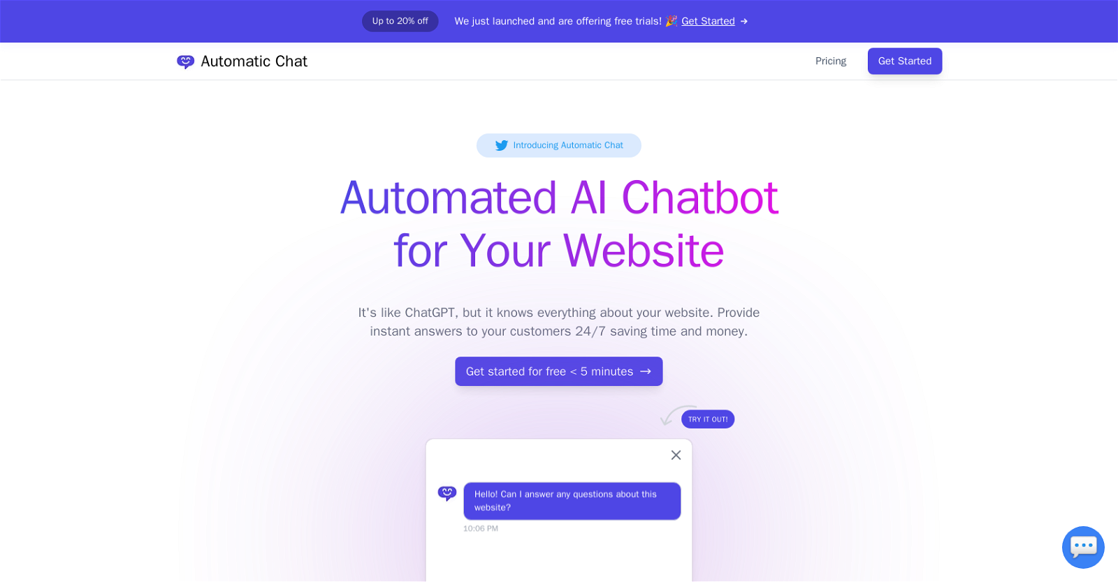 Automatic Chat website