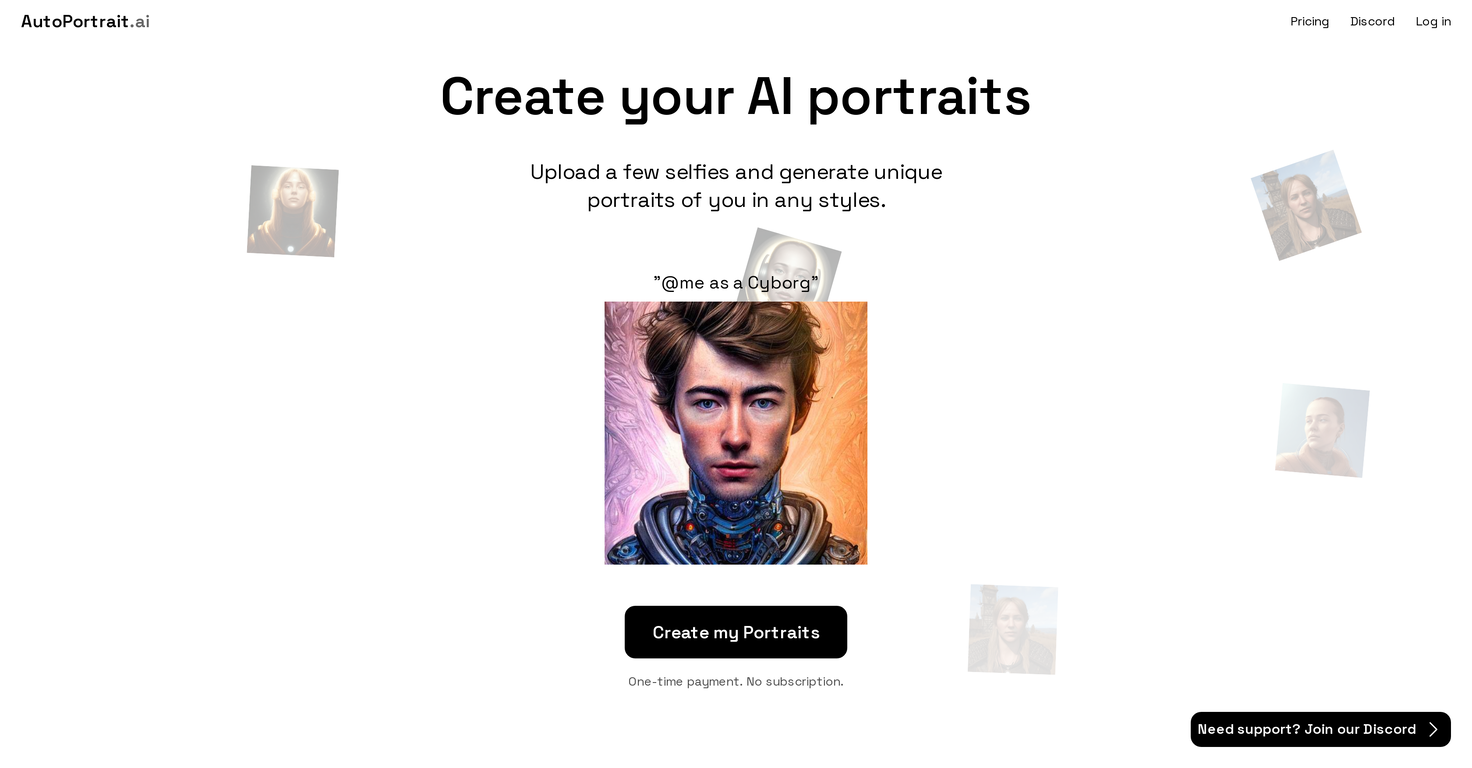 Autoportrait.ai website