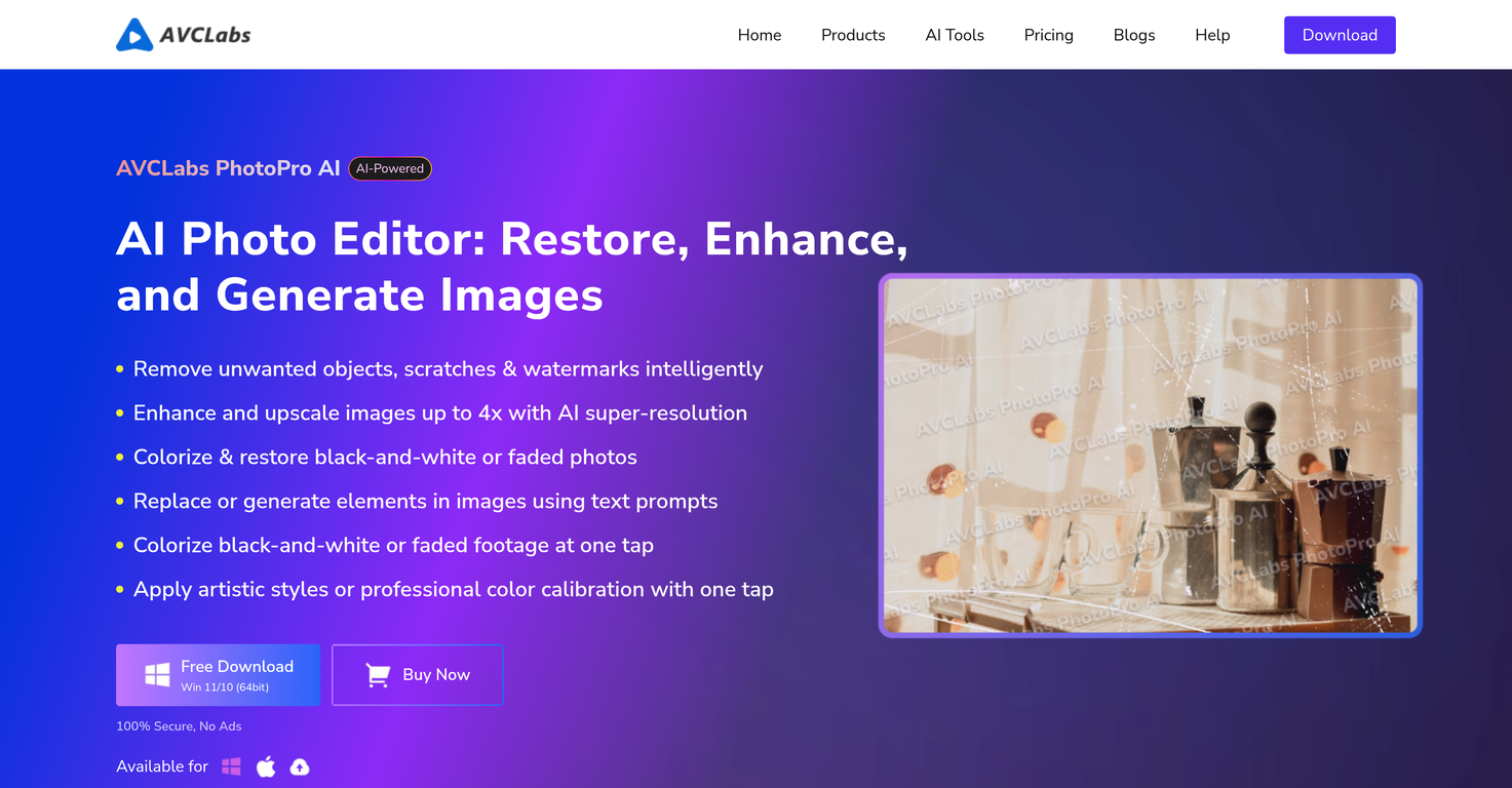AVCLabs PhotoPro AI website