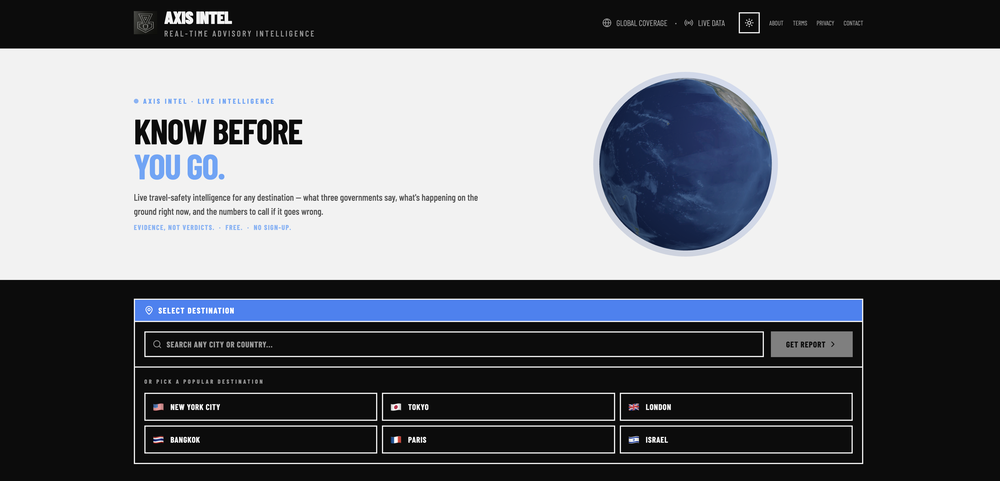 Axis Intel website