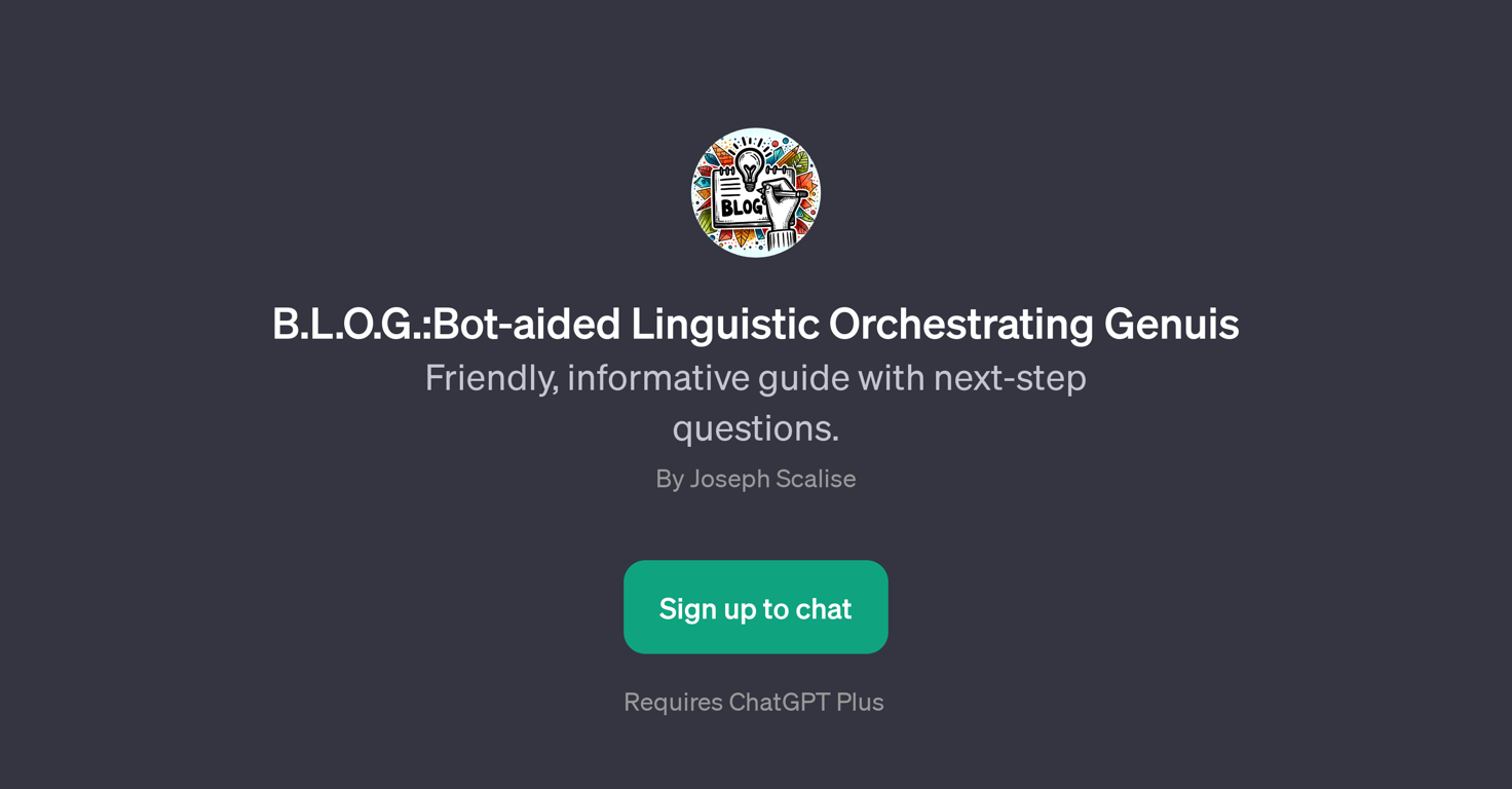 B.L.O.G.:Bot-aided Linguistic Orchestrating Genuis website