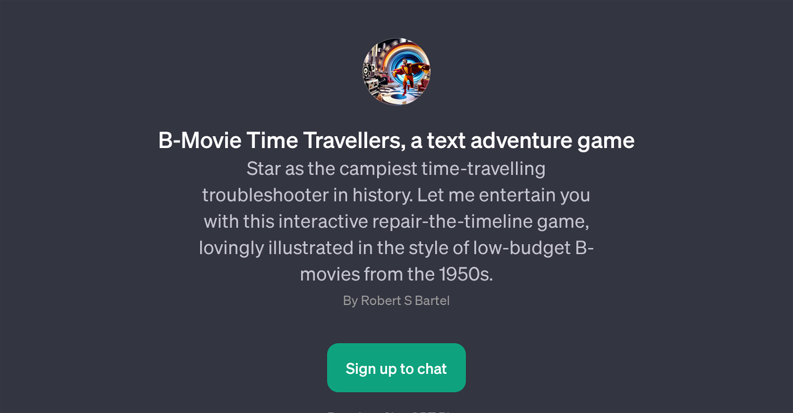 B-Movie Time Travellers, a text adventure game website