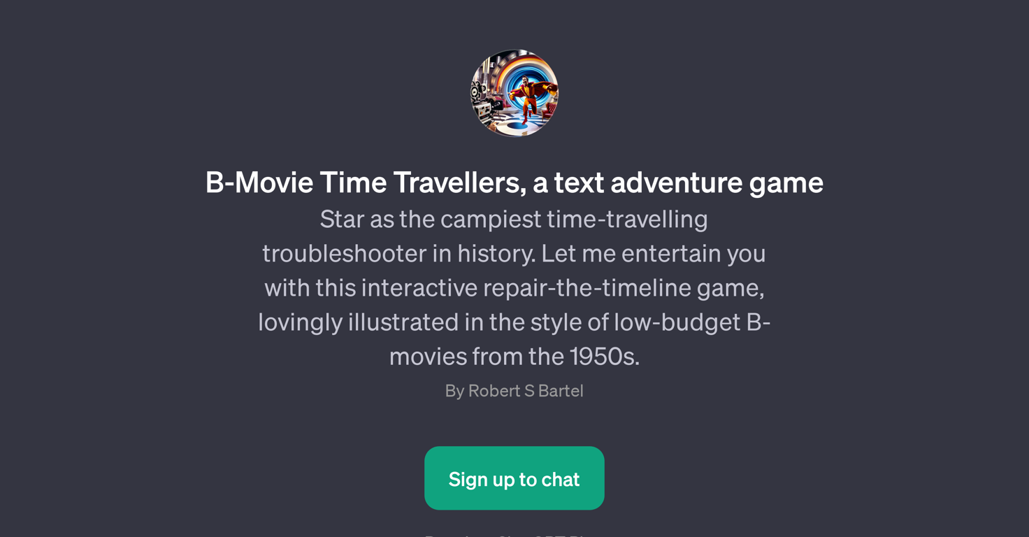 B-Movie Time Travellers, a text adventure game website