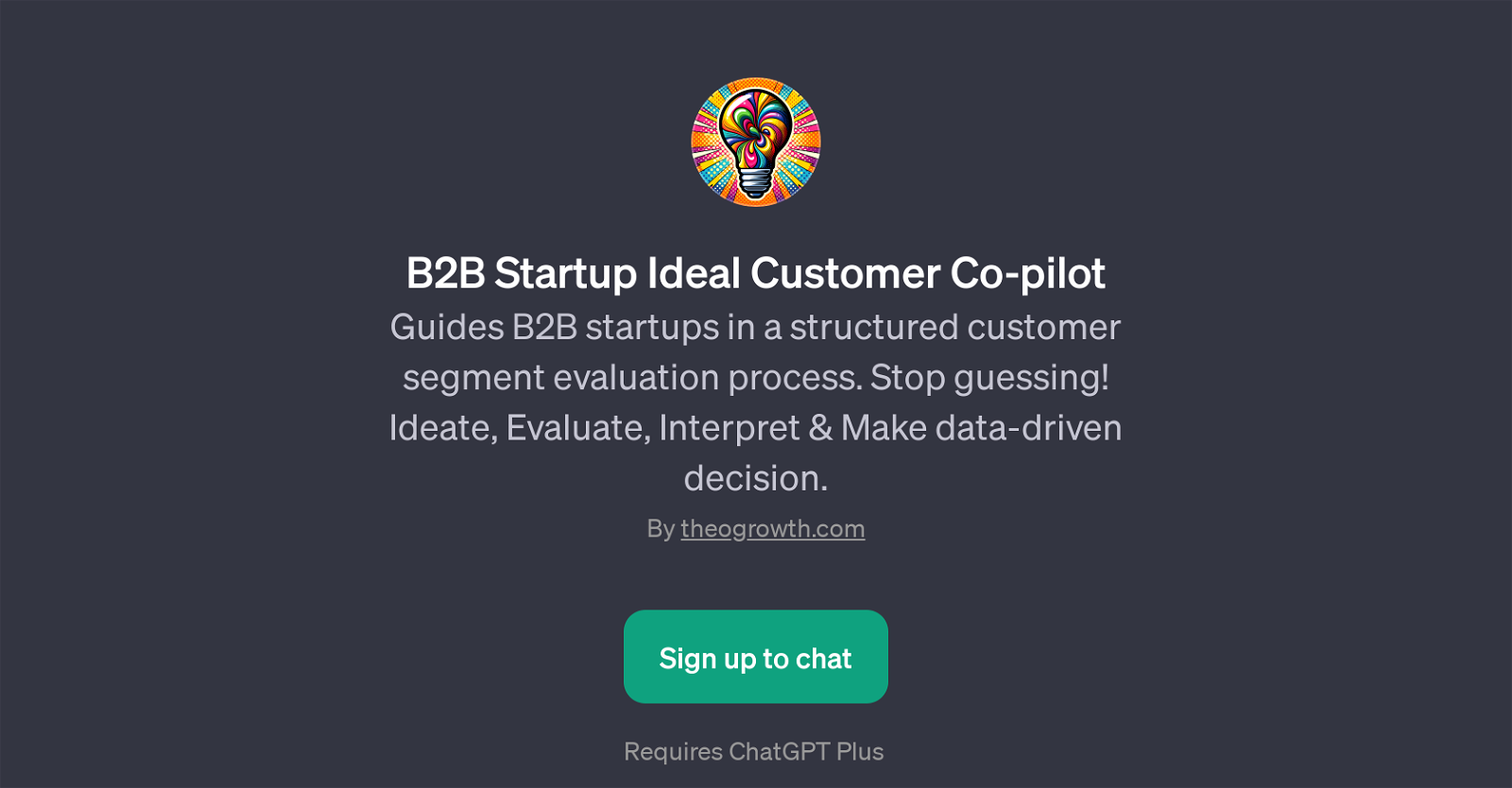 B2B Startup Ideal Customer Co-pilot website