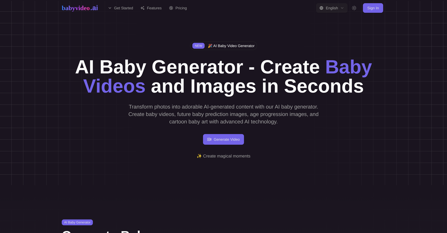 BabyVideo AI website