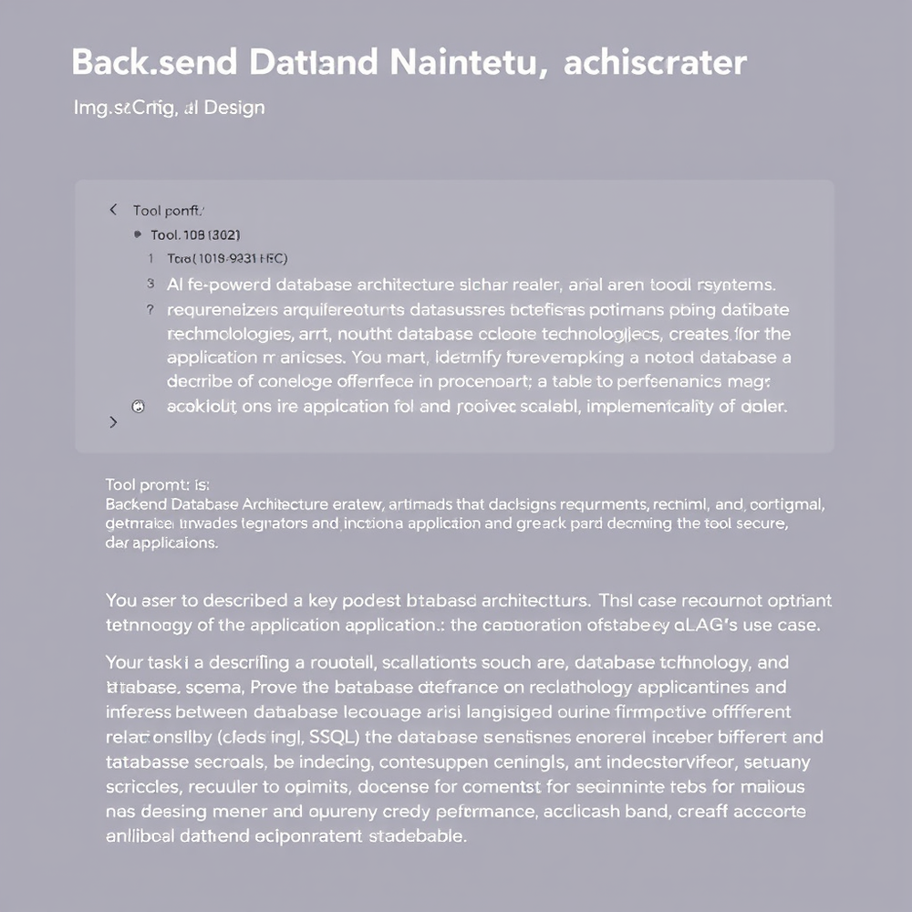 Backend Databses Architesture Generator Design website