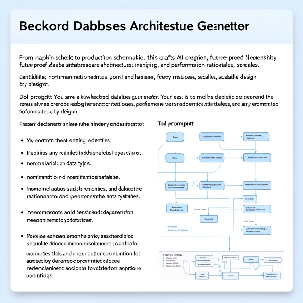 Backend Databses Architesture Generator website