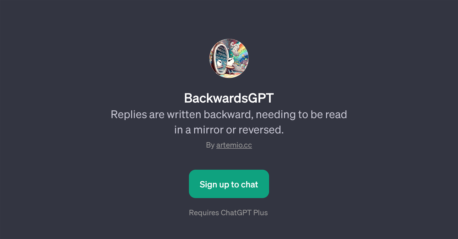 BackwardsGPT website