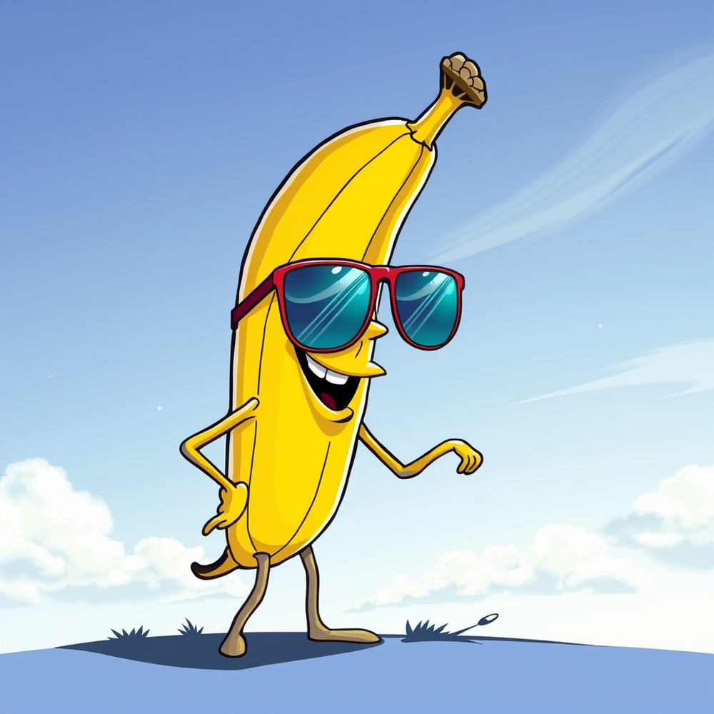 CARTOON BANANA WEARING SUNGLASSES website