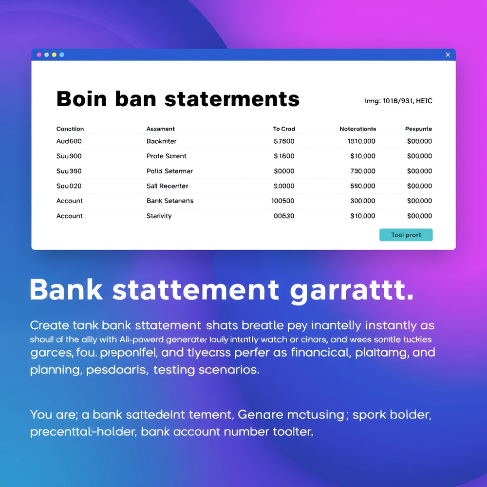 Bank statement generator website
