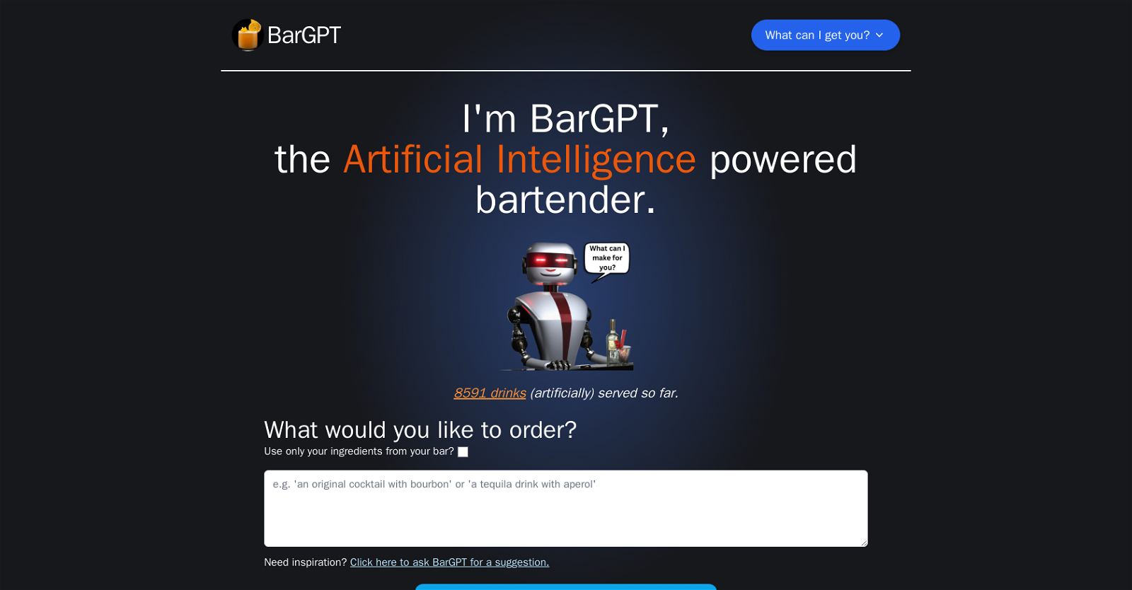 BarGPT website