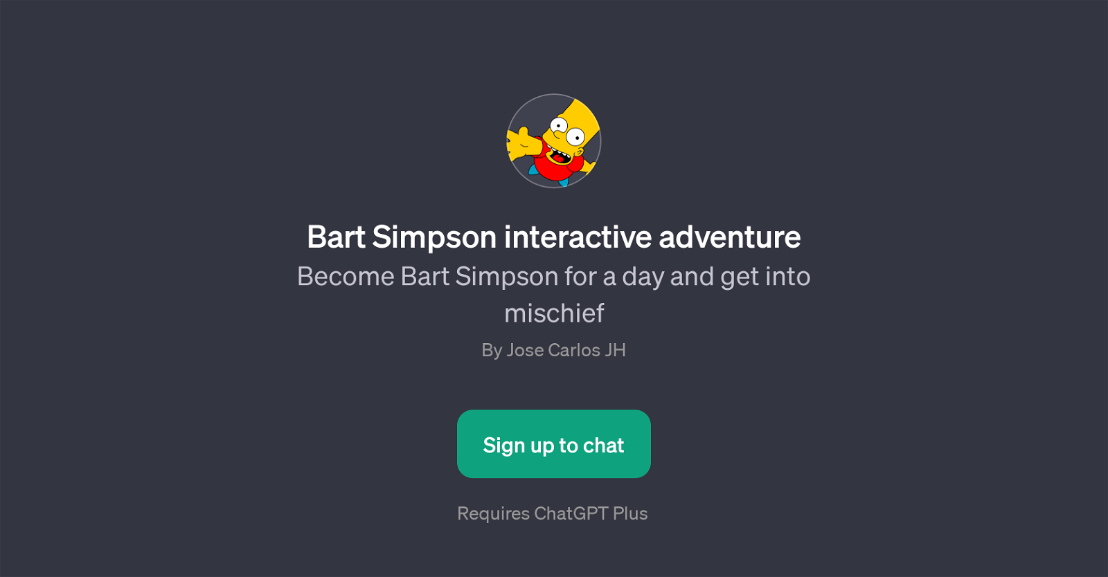 Bart Simpson Interactive Adventure website