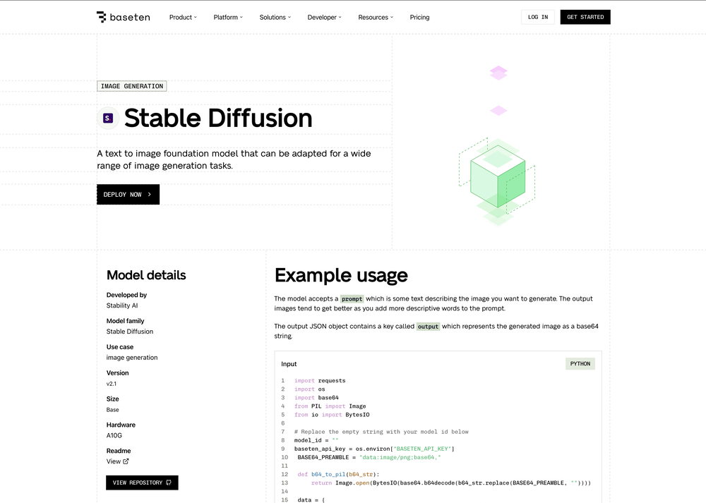 Baseten website