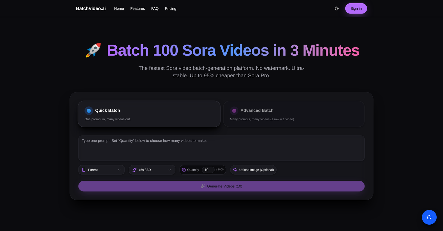 BatchVideo.ai website