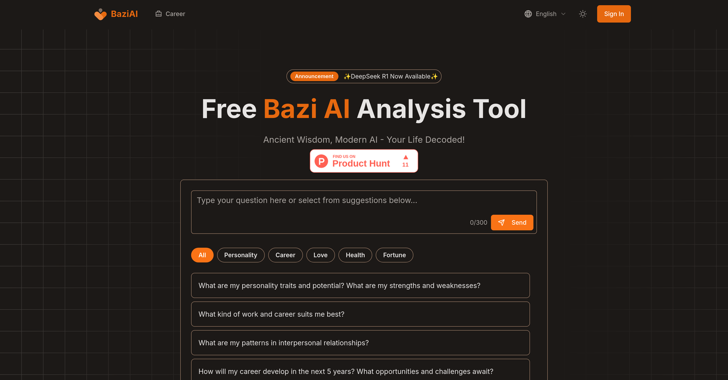 BaziAI website