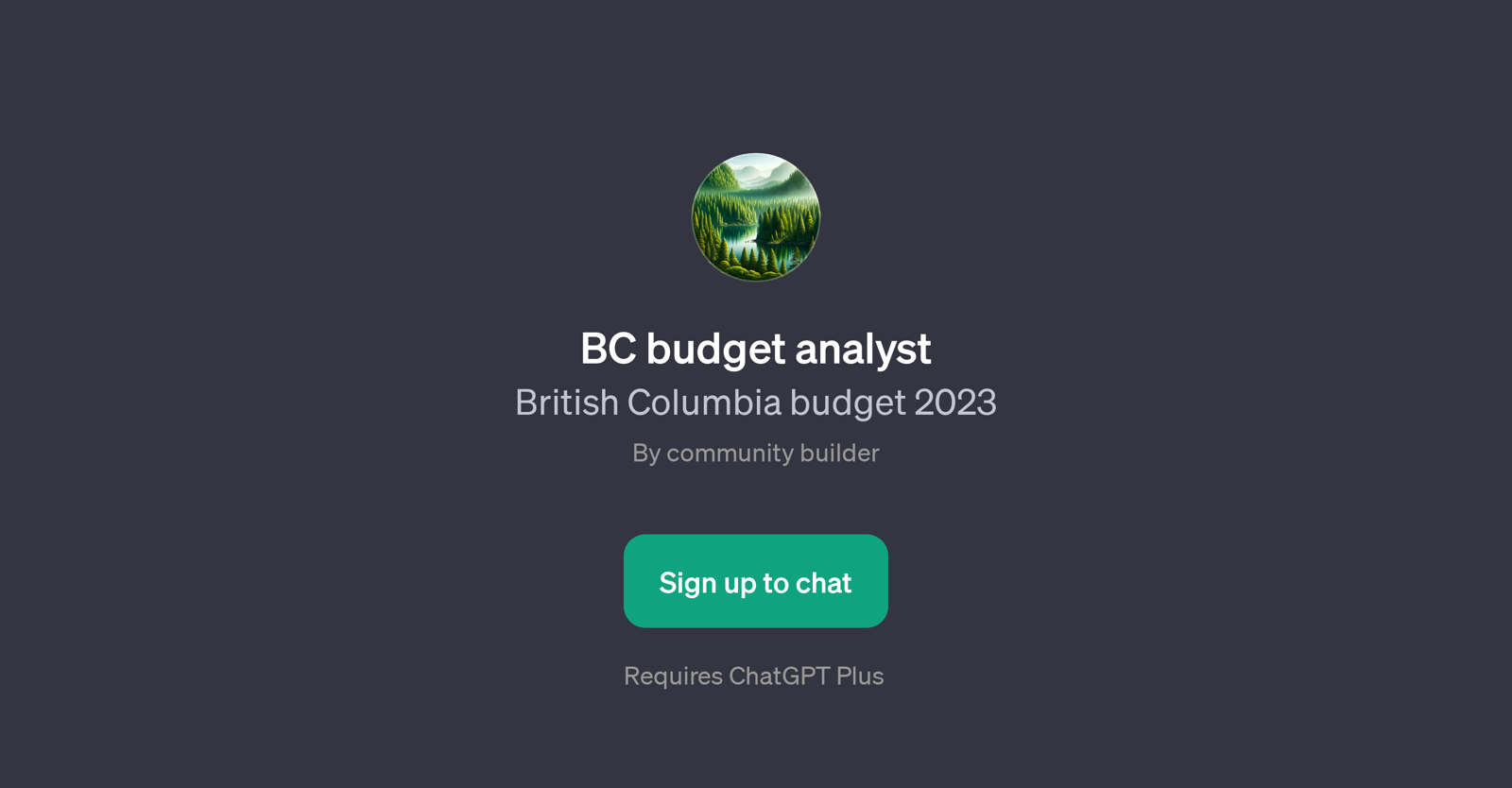 BC Budget Analyst website