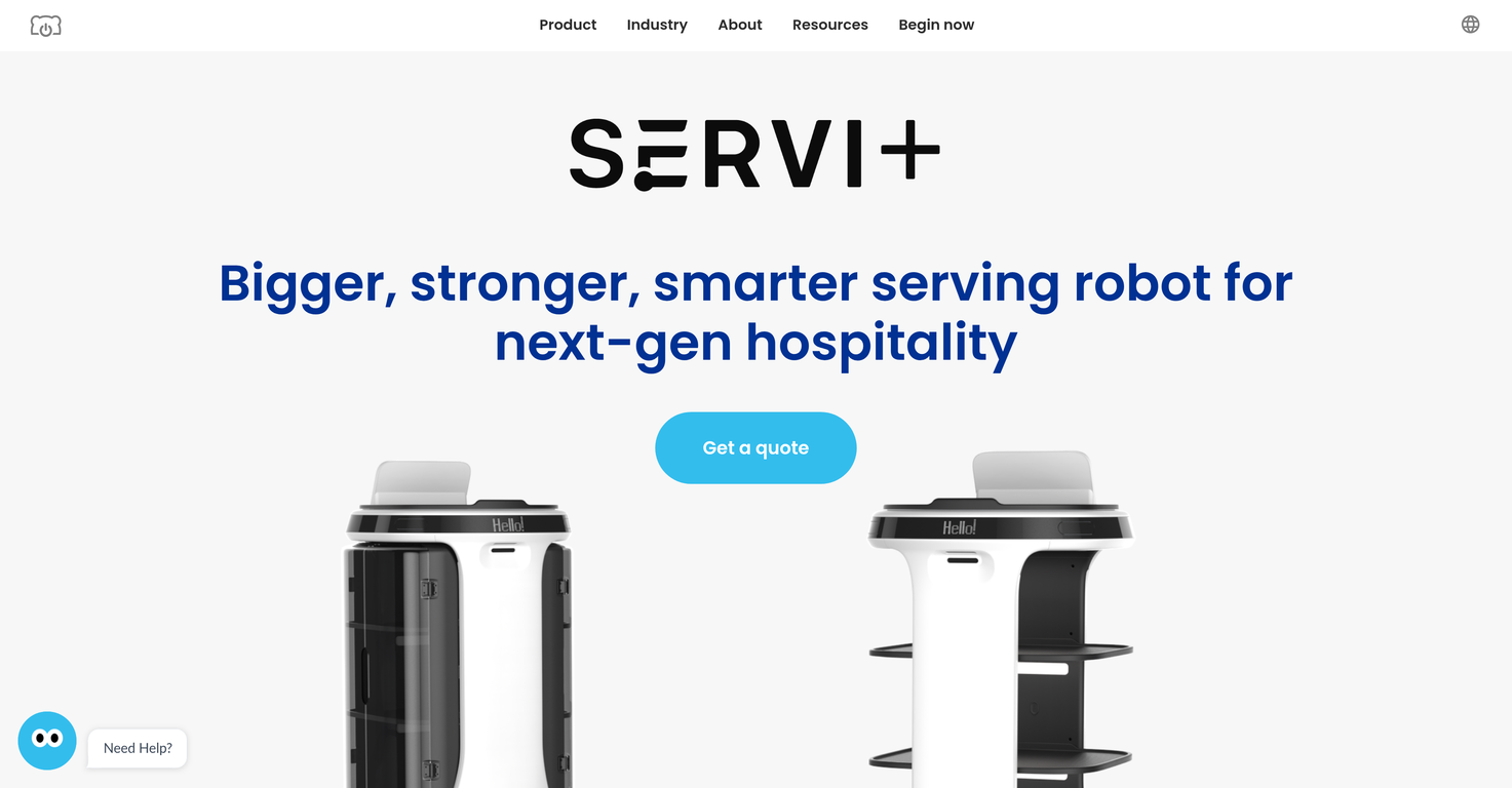BearRobotics Servi Plus website