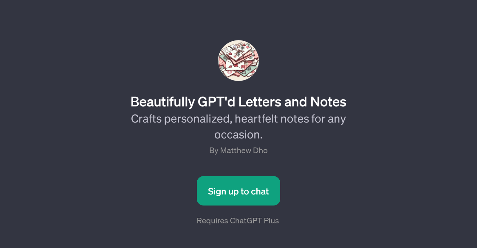 Beautifully GPT'd Letters and Notes website