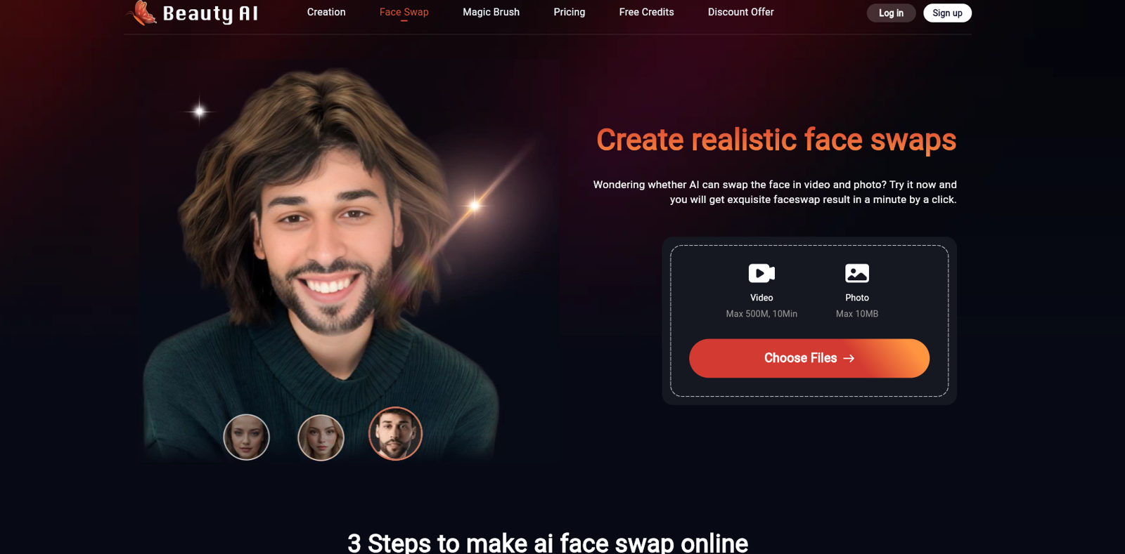 BeautyAI Face Swap website