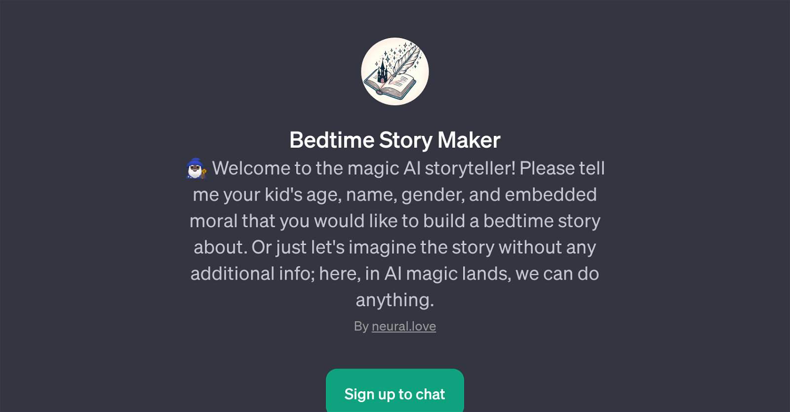 Bedtime Story Maker website