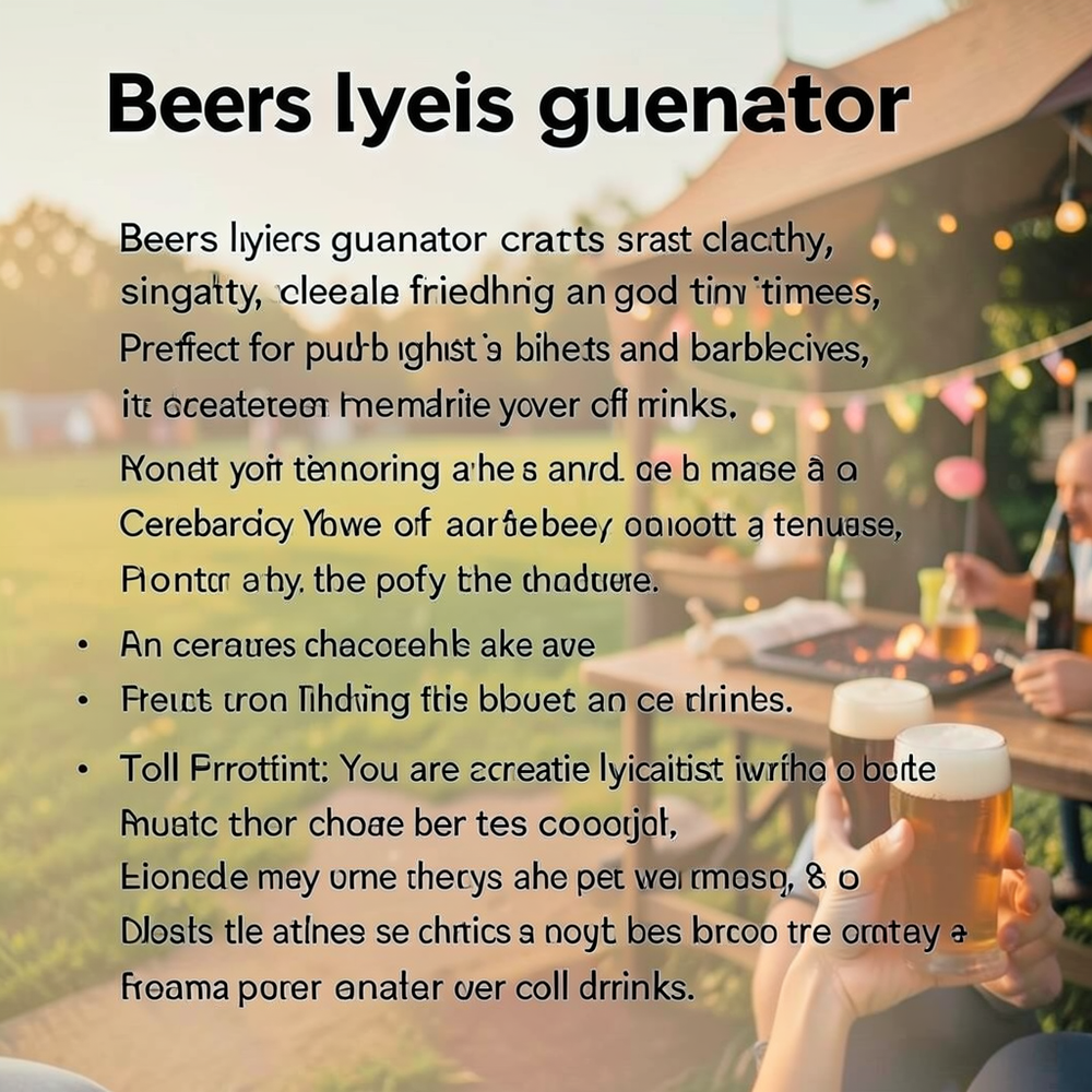 Beers lyrics generator website