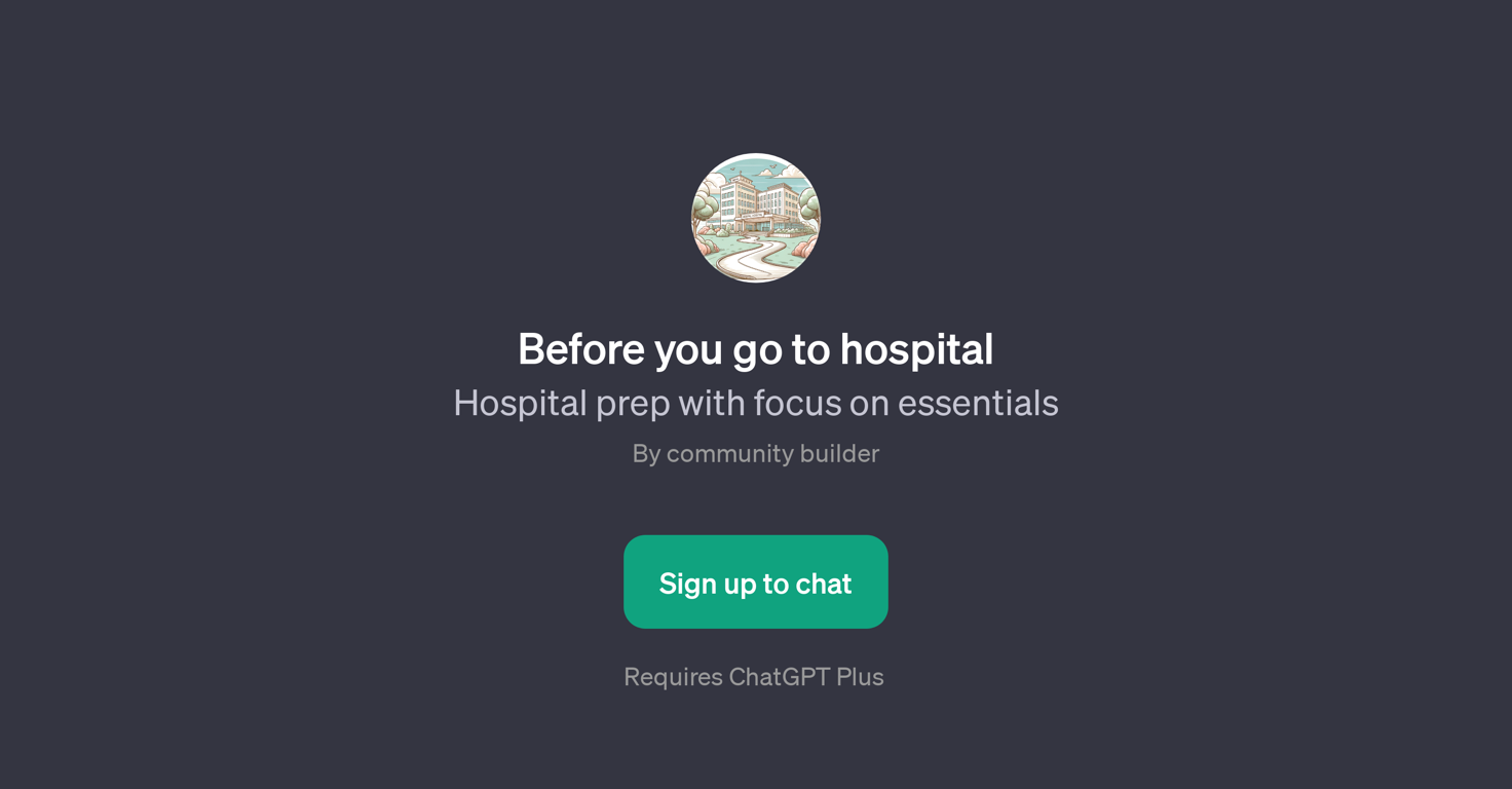 Before you go to hospital website