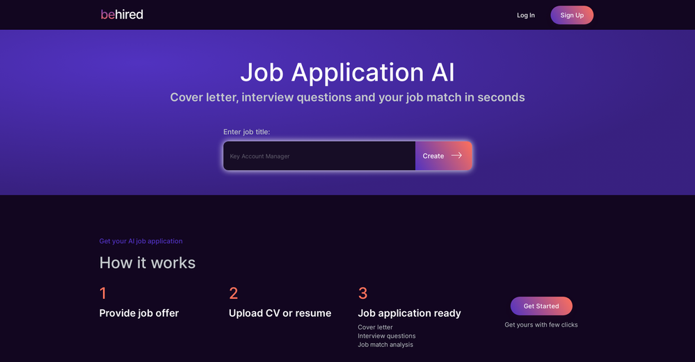 Behired website