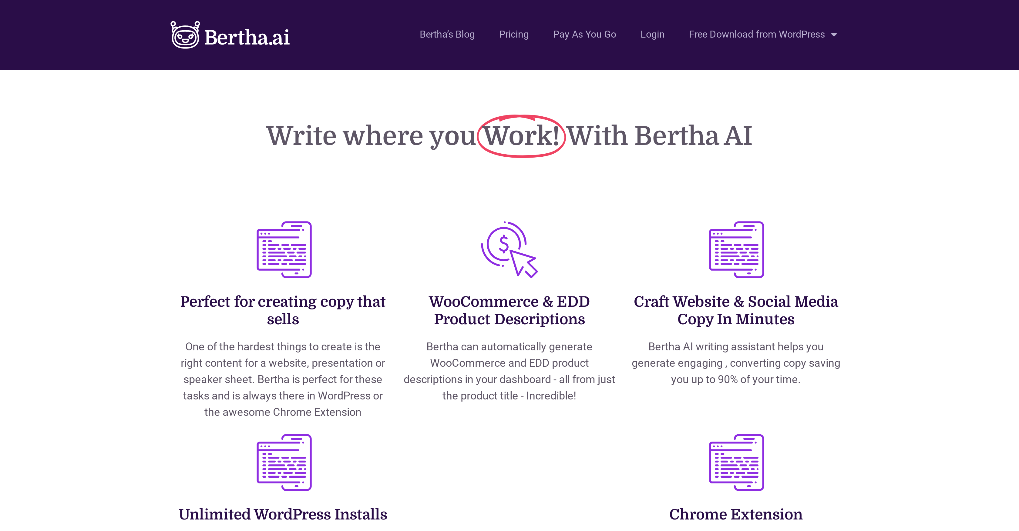 Bertha.ai website