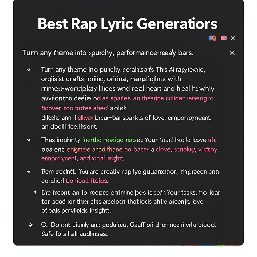Best Rap Lyric Generators website