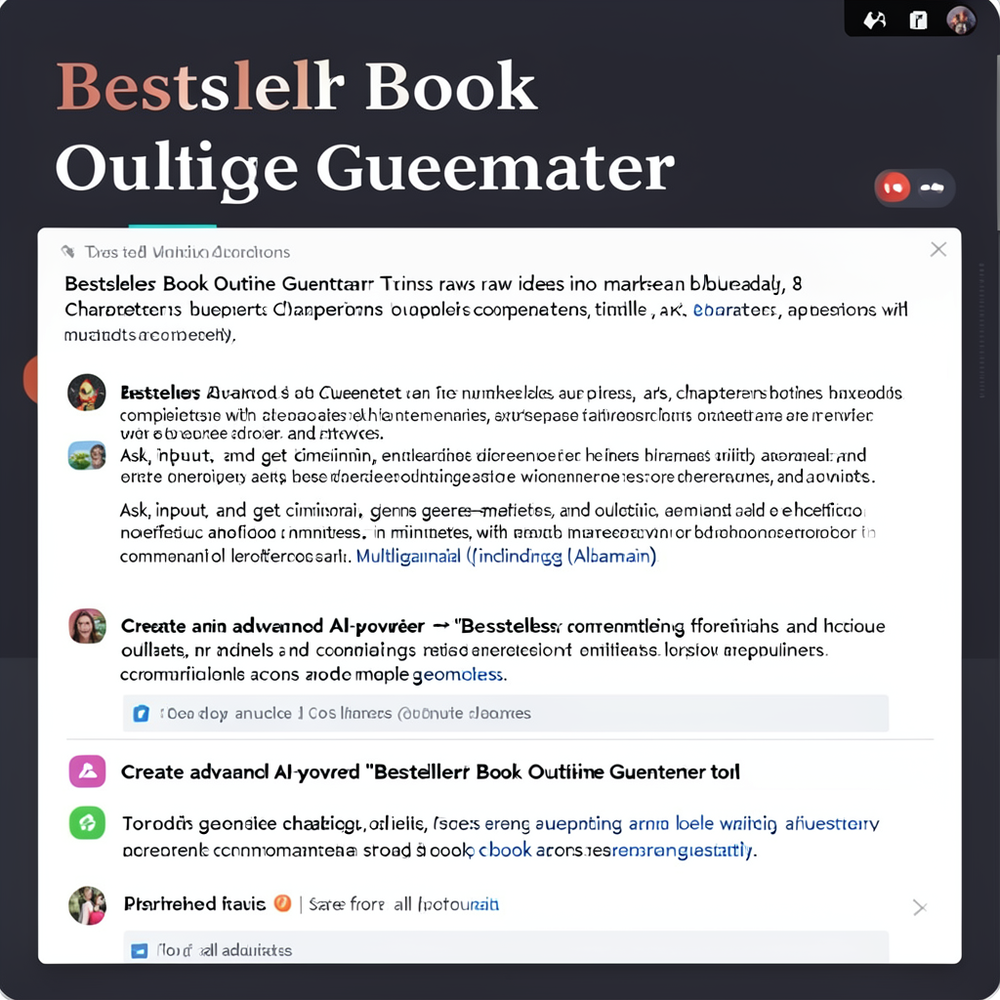 “Bestseller Book Outline Generator” website